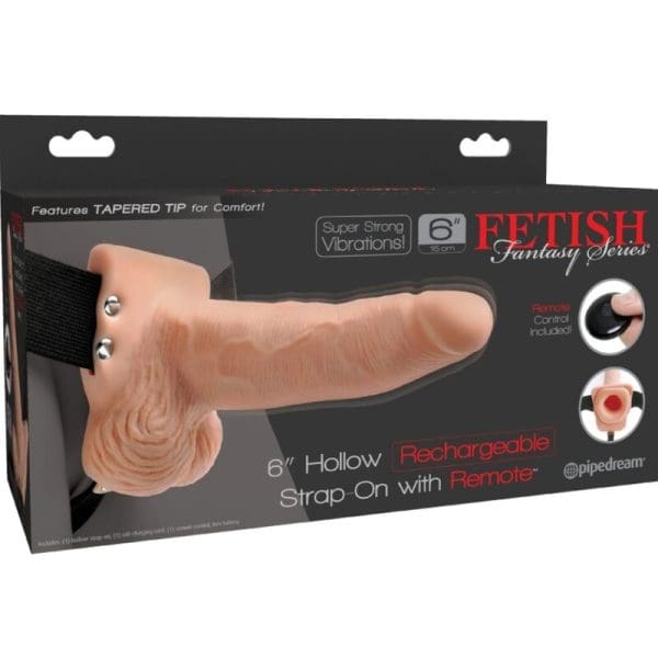 FETISH FANTASY SERIES - ADJUSTABLE HARNESS REMOTE CONTROL REALISTIC PENIS WITH RECHARGEABLE TESTICLES AND VIBRATOR 15 CM 8
